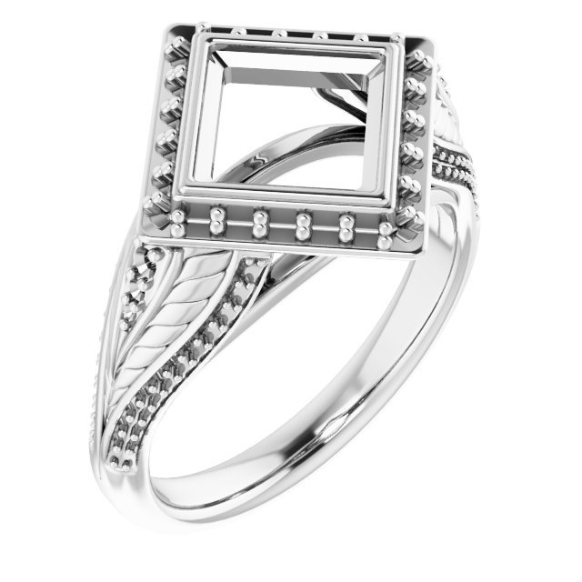 Bezel-Set Halo-Style Ring