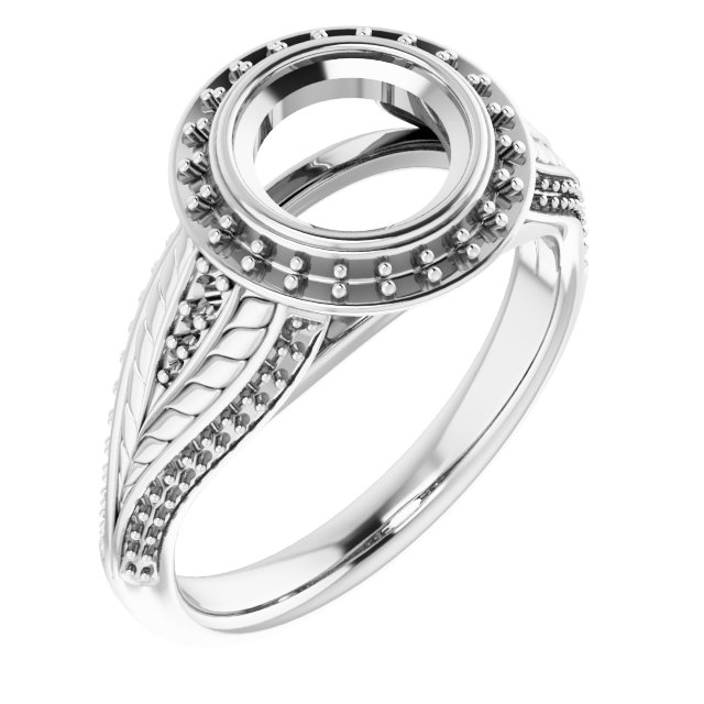 Bezel-Set Halo-Style Ring