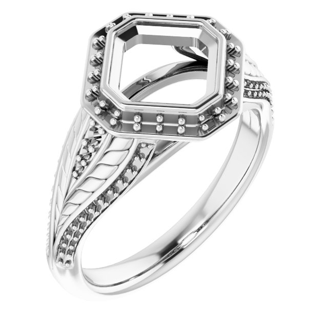 Bezel-Set Halo-Style Ring