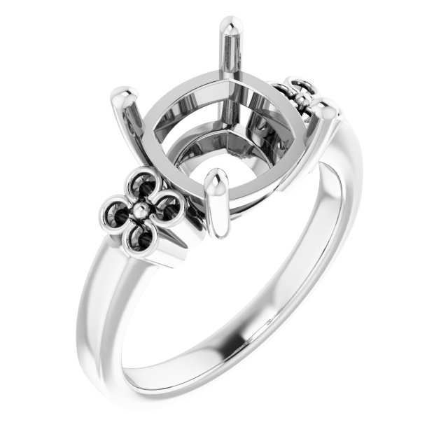 Accented Floral Engagement Ring