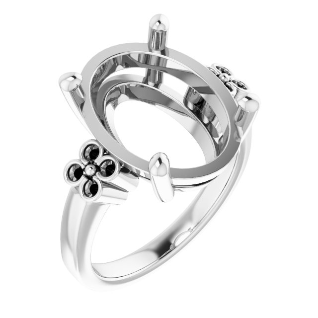 Accented Floral Engagement Ring