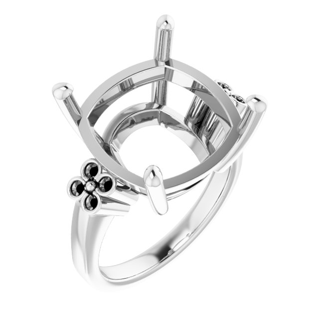 Accented Floral Engagement Ring