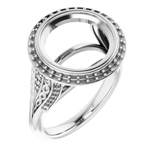 Bezel-Set Halo-Style Engagement Ring