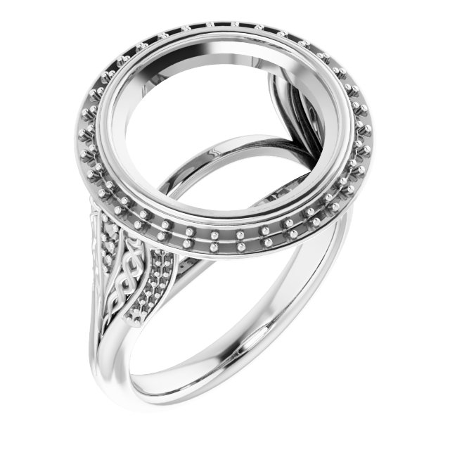 Bezel-Set Halo-Style Engagement Ring