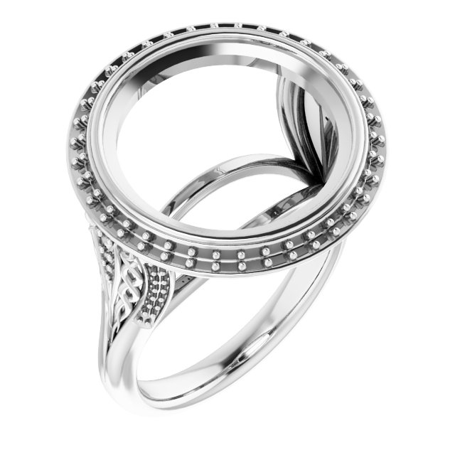 Bezel-Set Halo-Style Engagement Ring