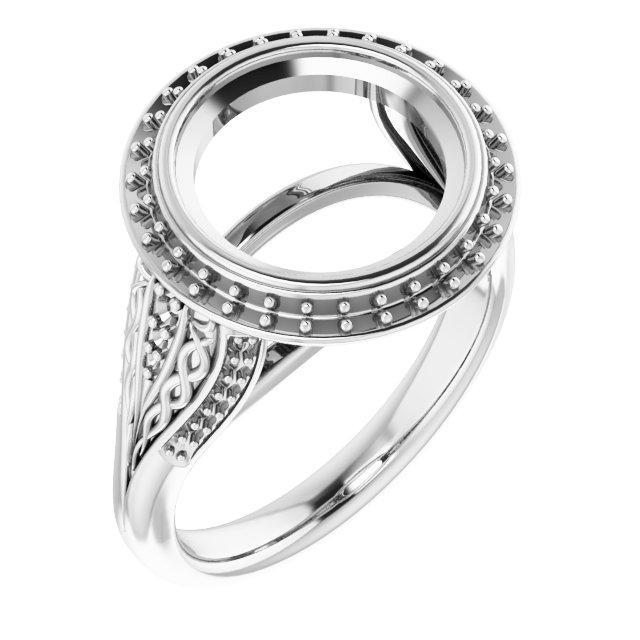 Bezel-Set Halo-Style Engagement Ring