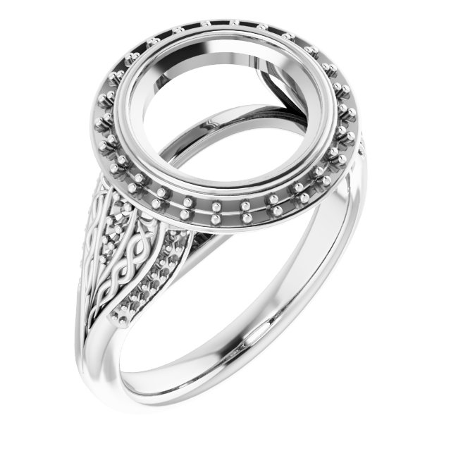 Bezel-Set Halo-Style Engagement Ring
