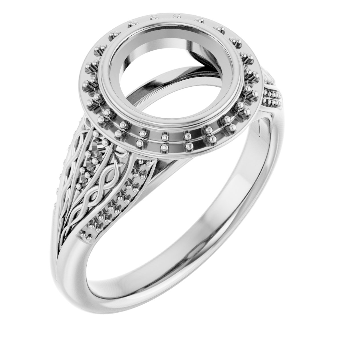 Bezel-Set Halo-Style Engagement Ring