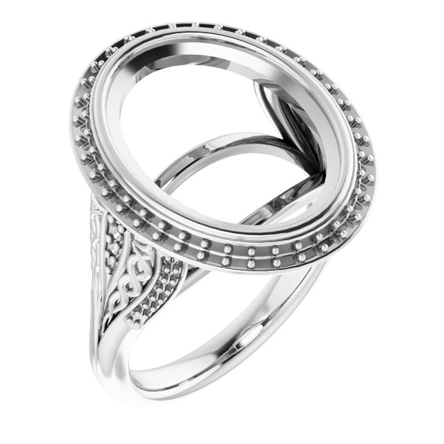 Bezel-Set Halo-Style Engagement Ring