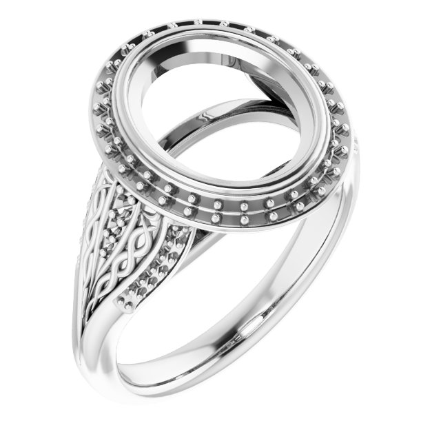 Bezel-Set Halo-Style Engagement Ring