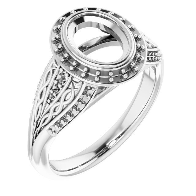 Bezel-Set Halo-Style Engagement Ring