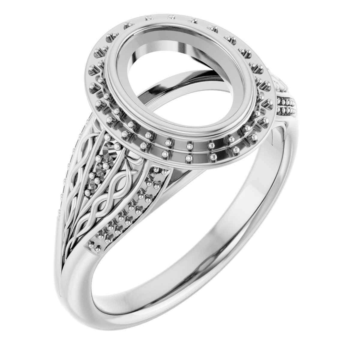 Bezel-Set Halo-Style Engagement Ring
