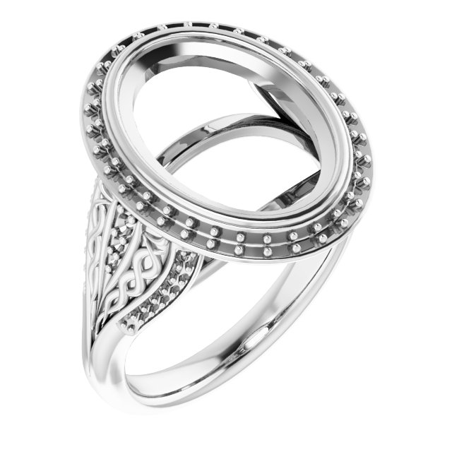 Bezel-Set Halo-Style Engagement Ring