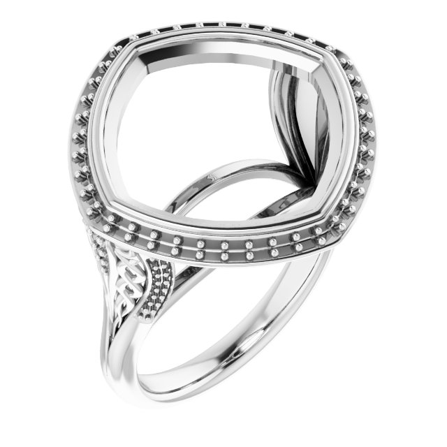 Bezel-Set Halo-Style Engagement Ring