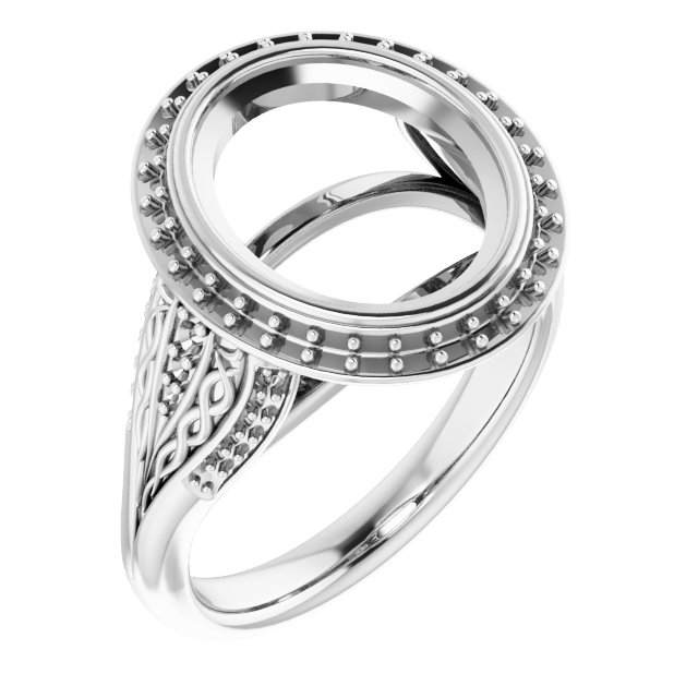 Bezel-Set Halo-Style Engagement Ring