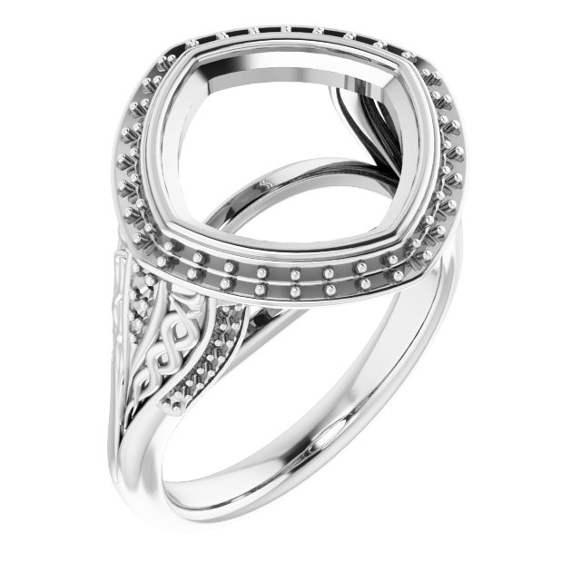 Bezel-Set Halo-Style Engagement Ring