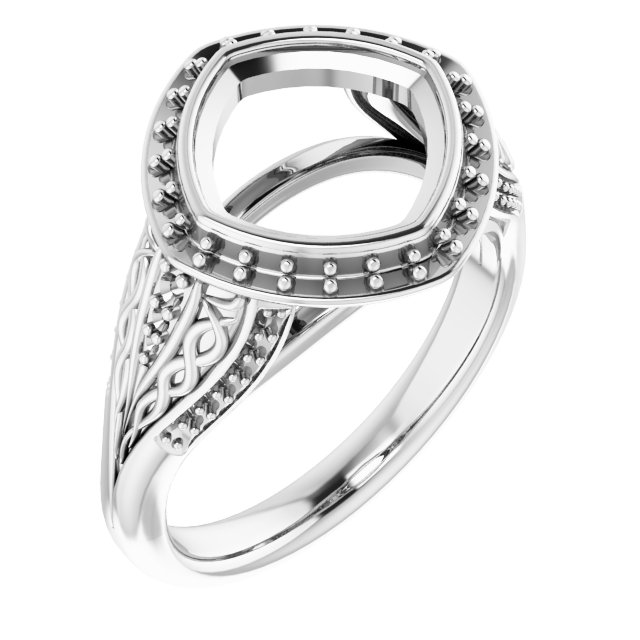 Bezel-Set Halo-Style Engagement Ring