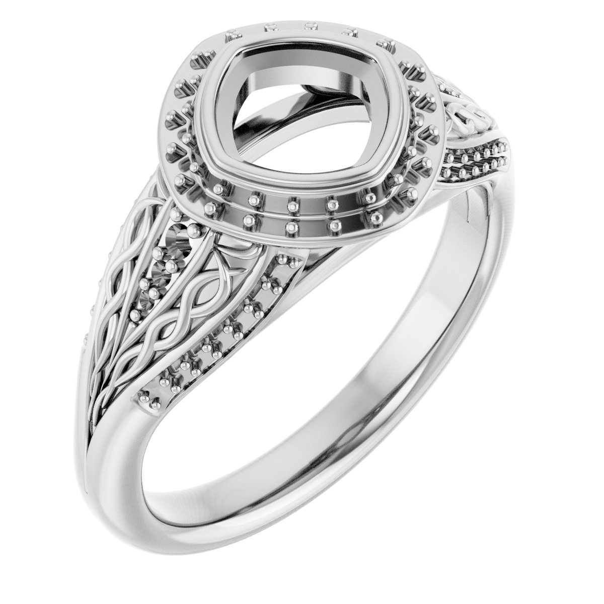 Bezel-Set Halo-Style Engagement Ring