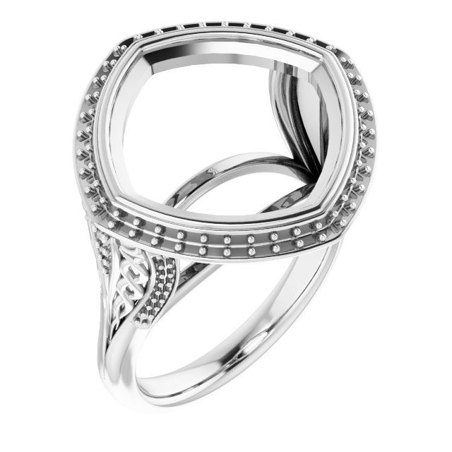 Bezel-Set Halo-Style Engagement Ring