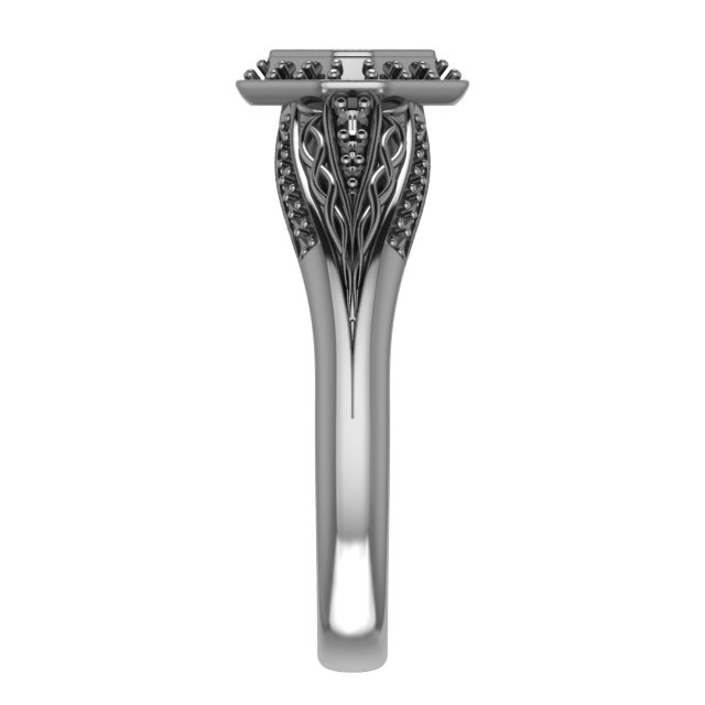 9 mm Square Engagement Ring Mounting view 4