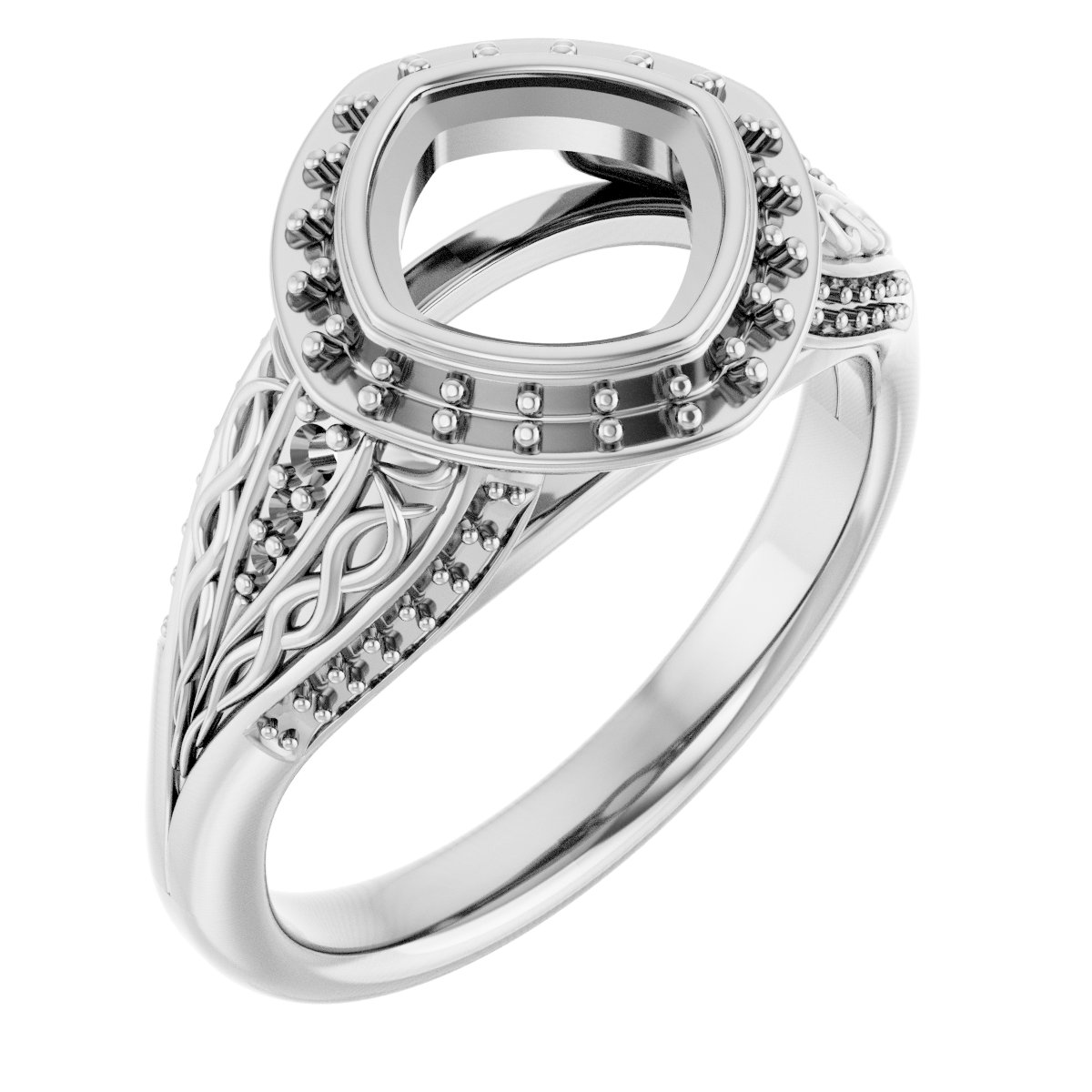 Bezel-Set Halo-Style Engagement Ring