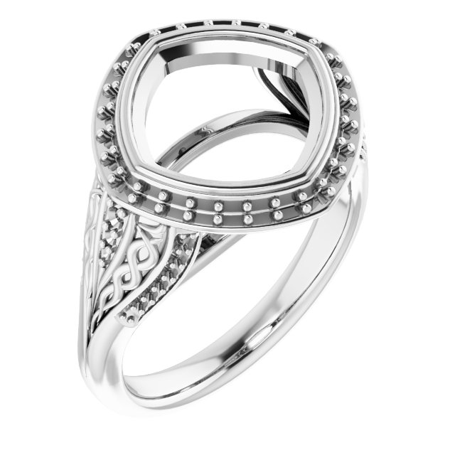 Bezel-Set Halo-Style Engagement Ring