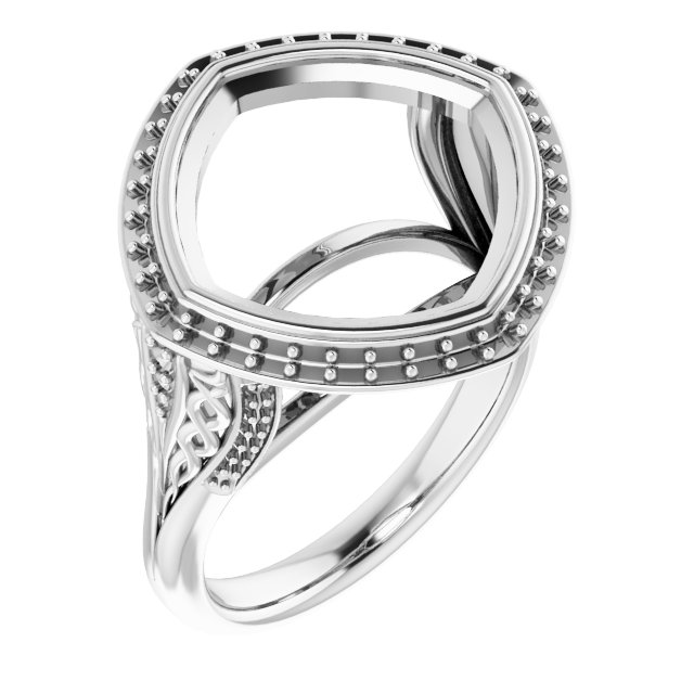Bezel-Set Halo-Style Engagement Ring