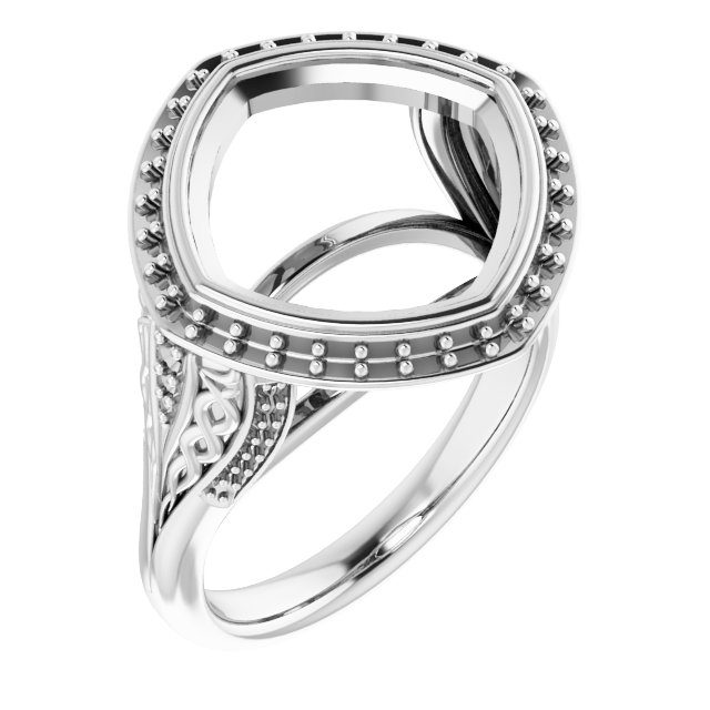 Bezel-Set Halo-Style Engagement Ring