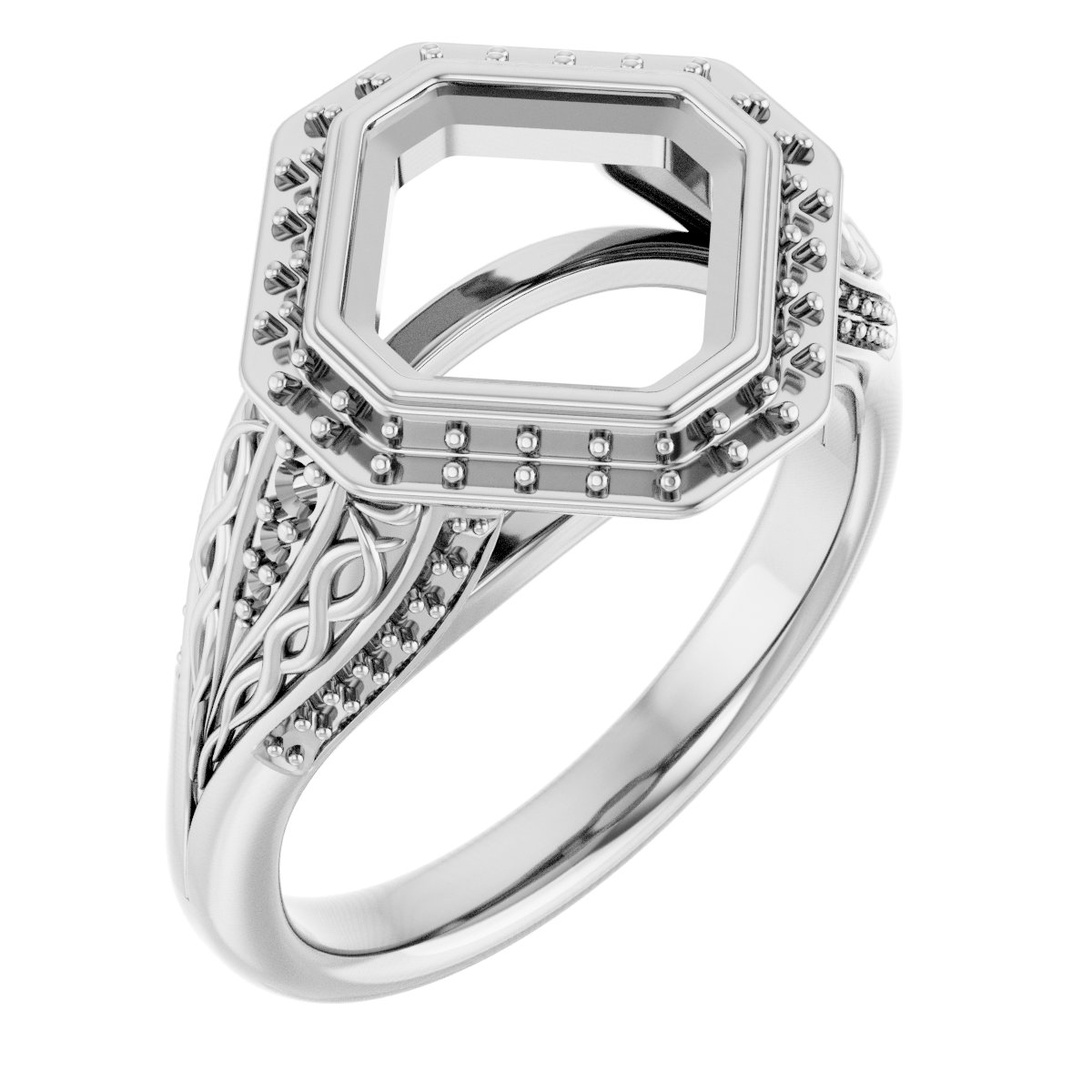 Bezel-Set Halo-Style Engagement Ring