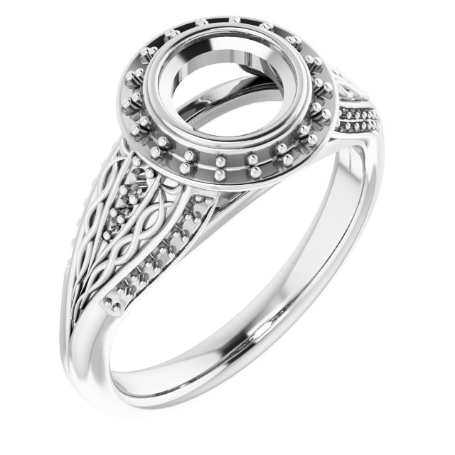 Bezel-Set Halo-Style Engagement Ring