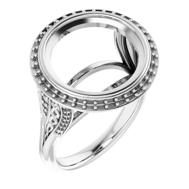 Bezel-Set Halo-Style Engagement Ring