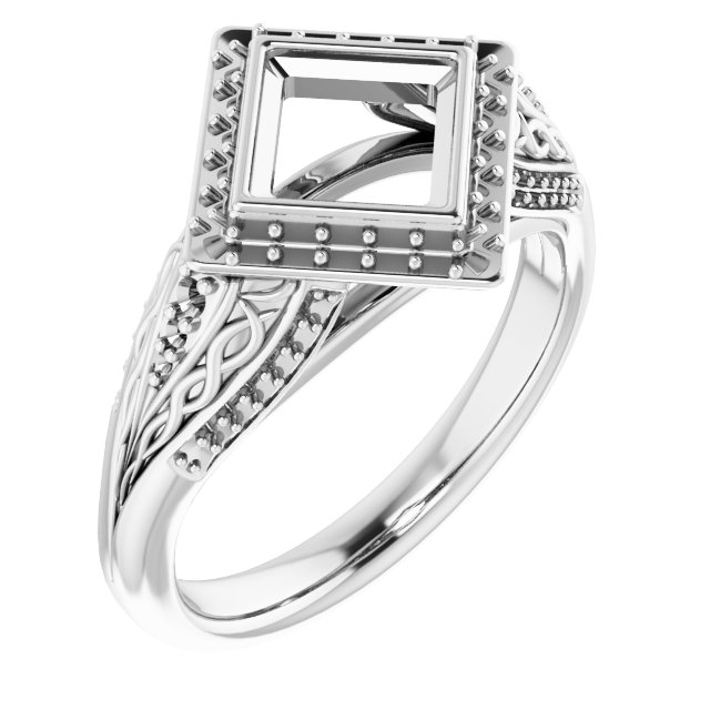 Bezel-Set Halo-Style Engagement Ring