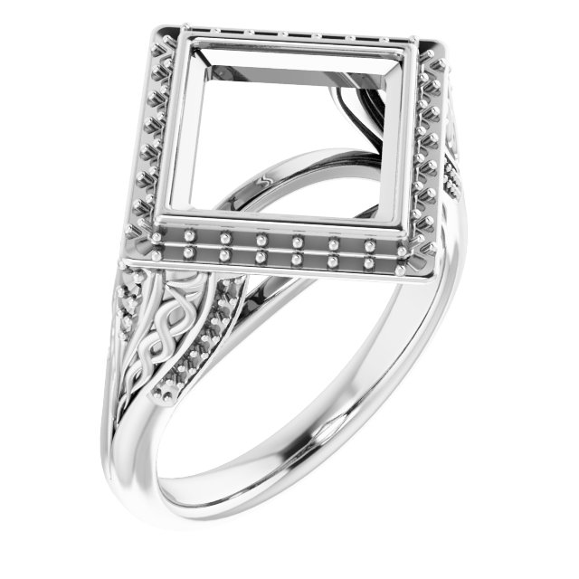 Bezel-Set Halo-Style Engagement Ring
