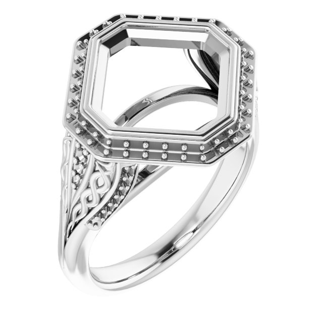 Bezel-Set Halo-Style Engagement Ring
