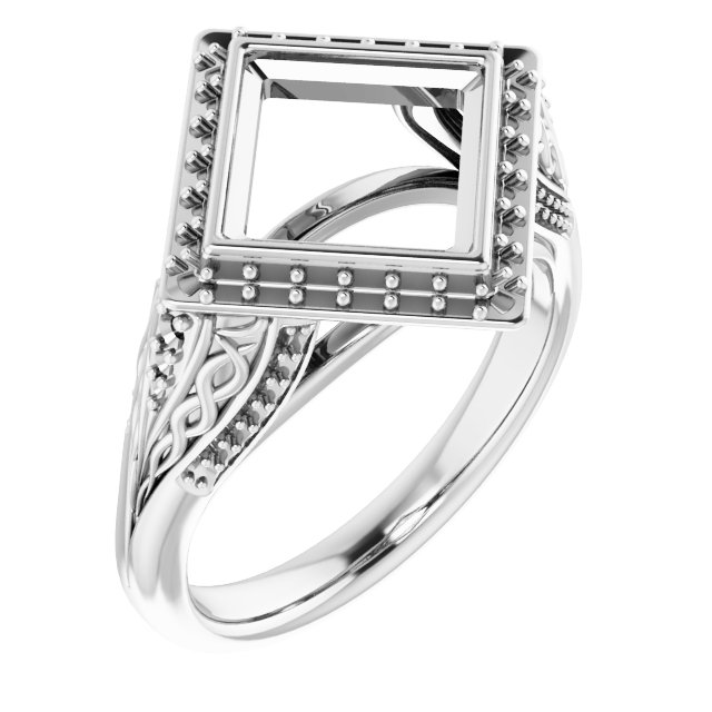 Bezel-Set Halo-Style Engagement Ring