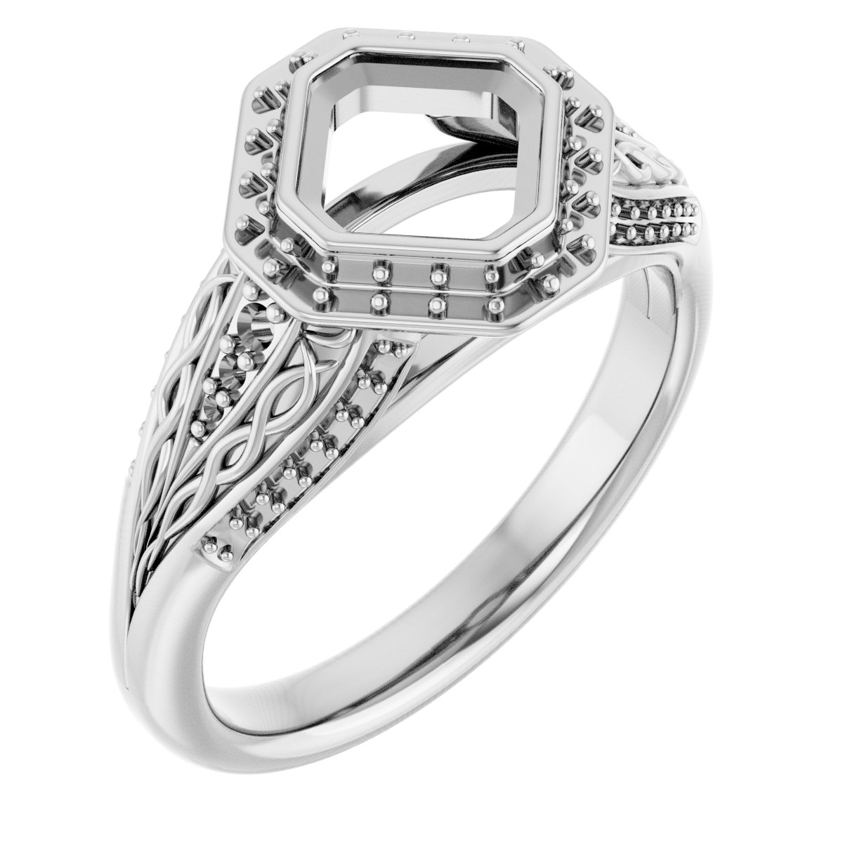 Bezel-Set Halo-Style Engagement Ring