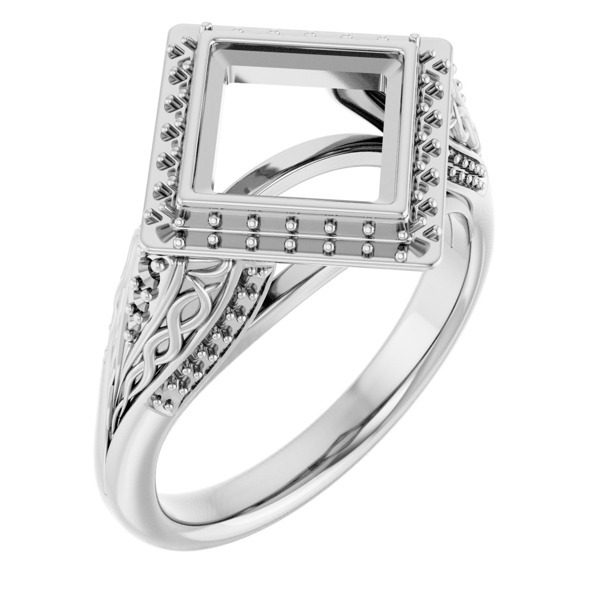 Bezel-Set Halo-Style Engagement Ring