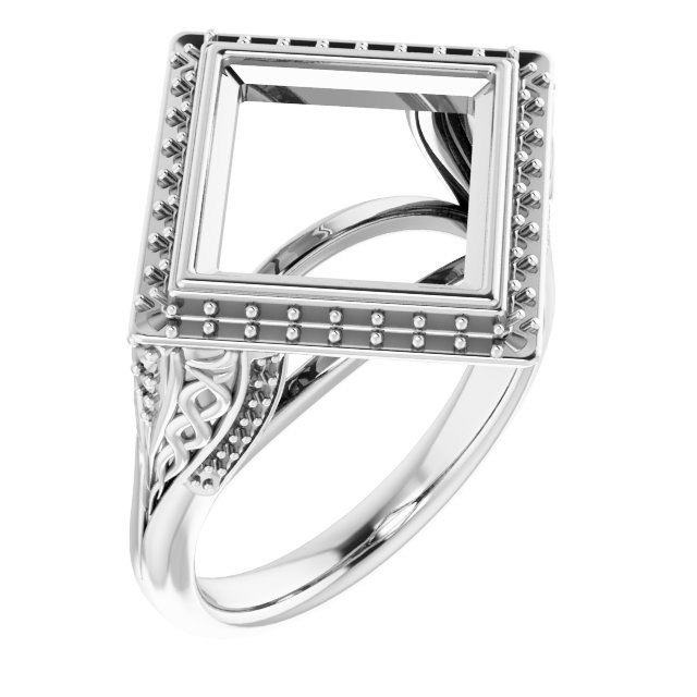 Bezel-Set Halo-Style Engagement Ring