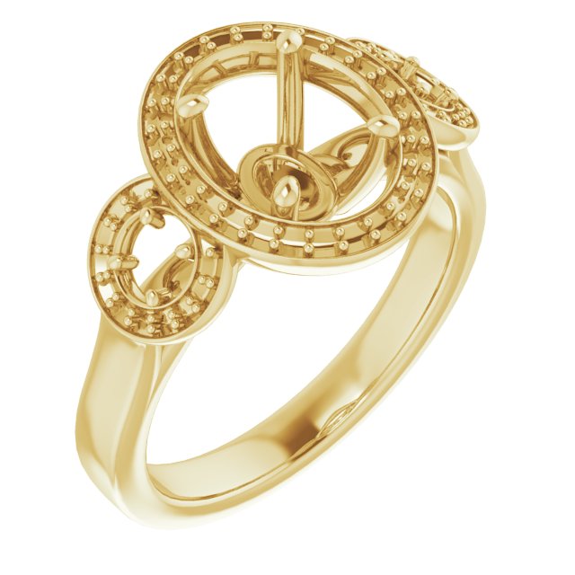 Three-Stone Halo-Style Engagement Ring