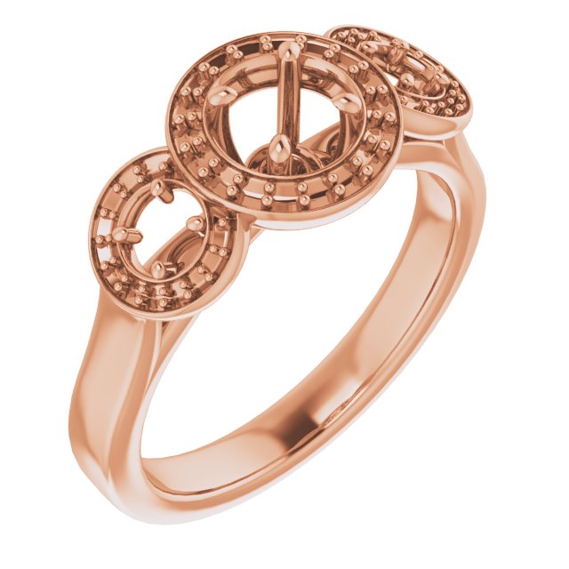 Three-Stone Halo-Style Engagement Ring