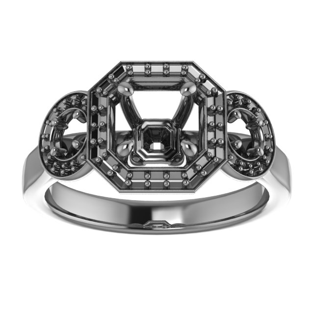 5.2 mm Round Engagement Ring Mounting view 3