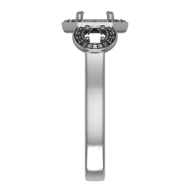 5.2 mm Round Engagement Ring Mounting view 4