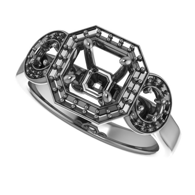 5.2 mm Round Engagement Ring Mounting view 5