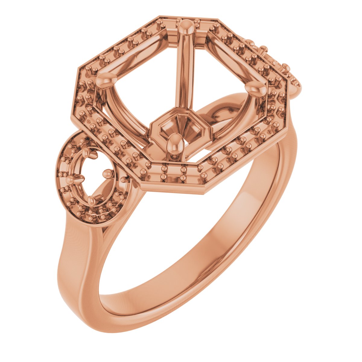 Three-Stone Halo-Style Engagement Ring