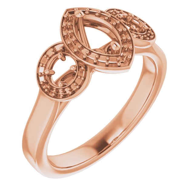 Three-Stone Halo-Style Engagement Ring