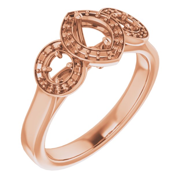 Three-Stone Halo-Style Engagement Ring