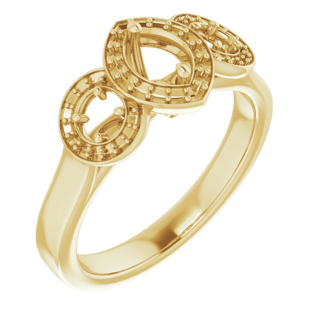 Three-Stone Halo-Style Engagement Ring
