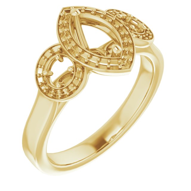 Three-Stone Halo-Style Engagement Ring