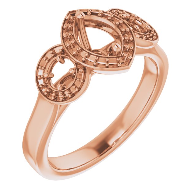 Three-Stone Halo-Style Engagement Ring