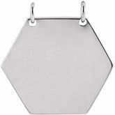 Sterling Silver Engravable 14 mm Hexagon Necklace Center